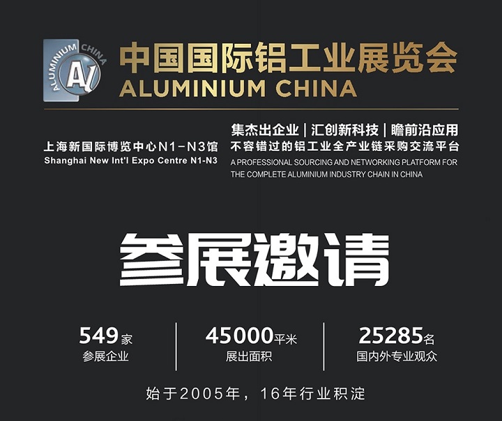 2025年第20届中国国际铝工业展览会Aluminium将于7月9-11日在上海举行(www.828i.com)